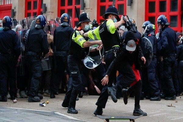 اعتراضات در لندن علیه لایحه افزایش قدرت سرکوب پلیس